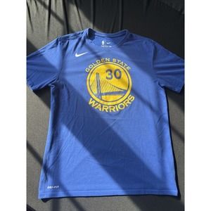 Golden State Warriors Shirt Men's L Blue Stephen Curry Nike Dri Fit T-Shirt